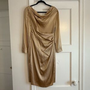 Magaschoni Gold Long Sleeve Dress